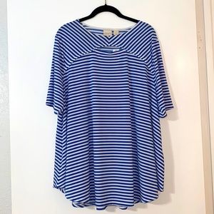 Chico’s BNWT Blue and White Stripe Size 3